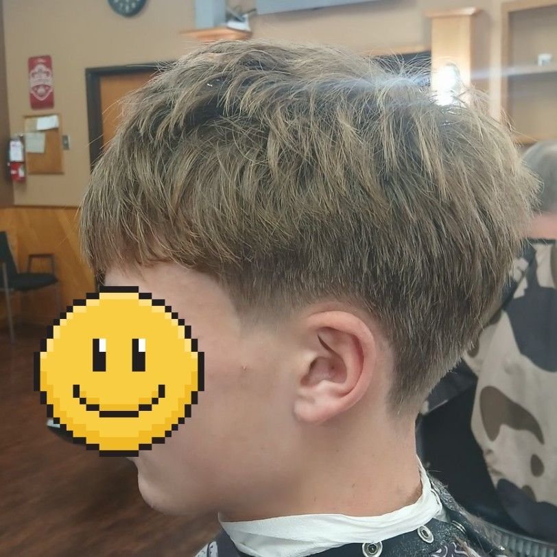 Kids taper fade — side view